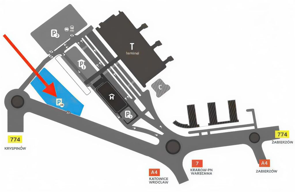 KRK Parking Lotnisko – dojazd